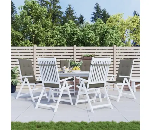 Dārza Krēslu Spilveni, 6 Gab., Tumši Pelēki, 120X50X4Cm, Audums Vidaxl