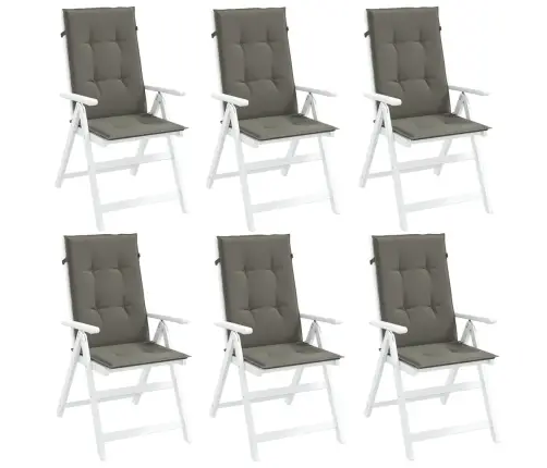 Dārza Krēslu Spilveni, 6 Gab., Tumši Pelēki, 120X50X4Cm, Audums Vidaxl