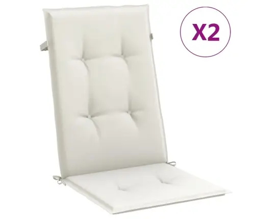 Dārza Krēslu Spilveni, 2 Gab., Krēmkrāsā, 120X50X4 Cm, Audums Vidaxl
