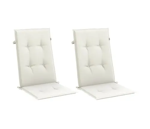 Dārza Krēslu Spilveni, 2 Gab., Krēmkrāsā, 120X50X4 Cm, Audums Vidaxl