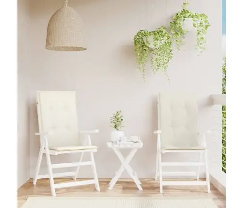 Dārza Krēslu Spilveni, 2 Gab., Krēmkrāsā, 120X50X4 Cm, Audums Vidaxl