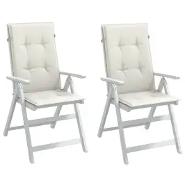 Dārza Krēslu Spilveni, 2 Gab., Krēmkrāsā, 120X50X4 Cm, Audums Vidaxl