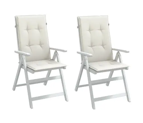 Dārza Krēslu Spilveni, 2 Gab., Krēmkrāsā, 120X50X4 Cm, Audums Vidaxl