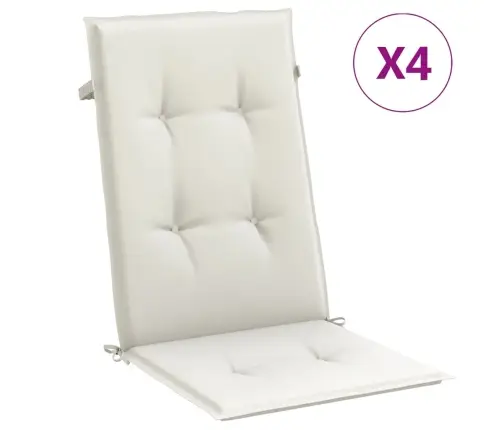 Dārza Krēslu Spilveni, 4 Gab., Krēmkrāsā, 120X50X4 Cm, Audums Vidaxl