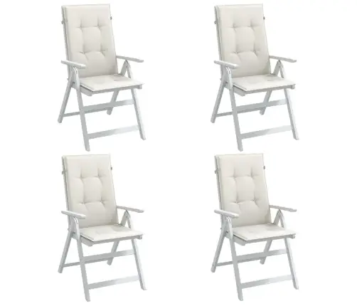 Dārza Krēslu Spilveni, 4 Gab., Krēmkrāsā, 120X50X4 Cm, Audums Vidaxl