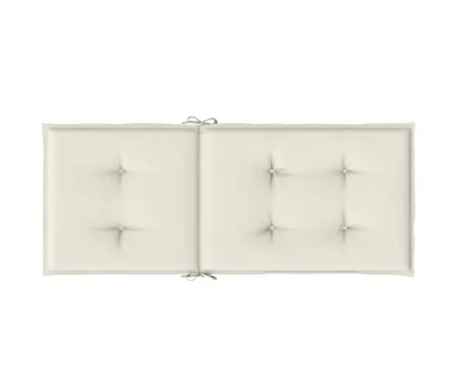 Kõrge Seljatoega Toolipadjad 6 Tk, Kreem, 120X50X4 cm Kangas