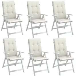 Kėdės Pagalvėlės, 6Vnt., Kreminės, 120X50X4cm Audinys