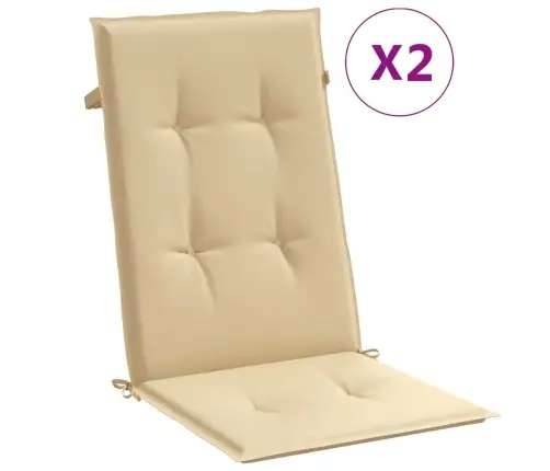 Dārza Krēslu Spilveni, 2 Gab., Bēši, 120X50X4 Cm, Audums Vidaxl