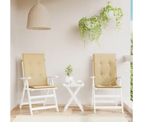 Dārza Krēslu Spilveni, 2 Gab., Bēši, 120X50X4 Cm, Audums Vidaxl