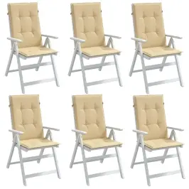 Dārza Krēslu Spilveni, 6 Gab., Bēši, 120X50X4 Cm, Audums Vidaxl