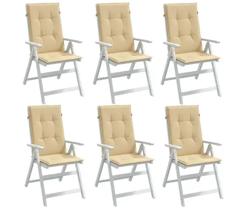 Dārza Krēslu Spilveni, 6 Gab., Bēši, 120X50X4 Cm, Audums Vidaxl