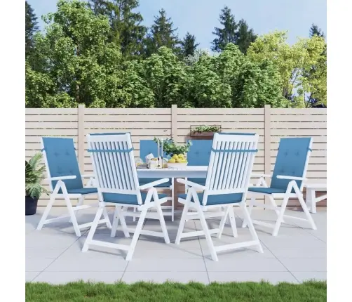 Dārza Krēslu Spilveni, 6 Gab., Zili, 120X50X4 Cm, Audums Vidaxl