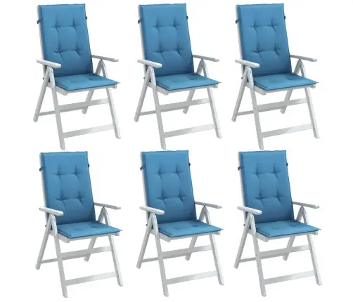 Dārza Krēslu Spilveni, 6 Gab., Zili, 120X50X4 Cm, Audums Vidaxl