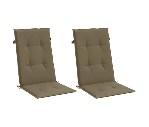 Dārza Krēslu Spilveni, 2 Gab., Pelēkbrūni, 120X50X4 Cm, Audums Vidaxl