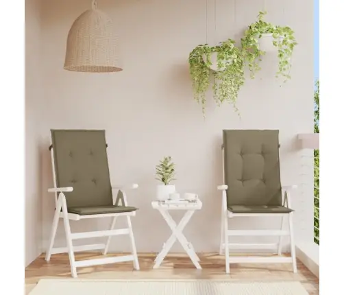 Dārza Krēslu Spilveni, 2 Gab., Pelēkbrūni, 120X50X4 Cm, Audums Vidaxl