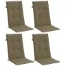 Kõrge Seljatoega Toolipadjad 4 Tk Pruunikas 120X50X4 cm Kangas