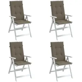 Kõrge Seljatoega Toolipadjad 4 Tk Pruunikas 120X50X4 cm Kangas