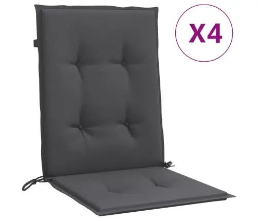 Krēslu Spilveni, 4 Gab., Antracītpelēki, 100X50X4 Cm, Audums Vidaxl