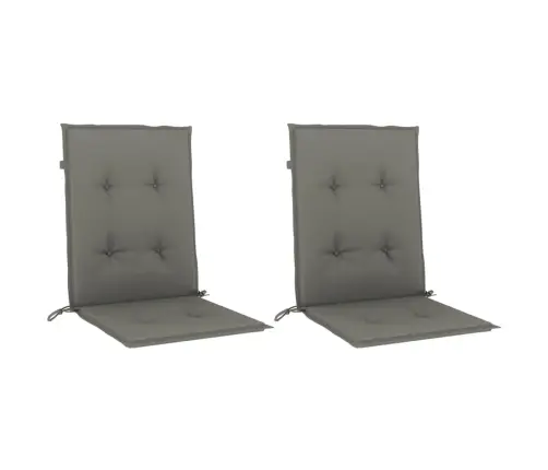 Dārza Krēslu Spilveni, 2 Gab., Tumši Pelēki, 100X50X4Cm, Audums Vidaxl