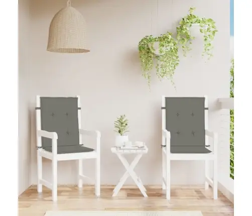 Dārza Krēslu Spilveni, 2 Gab., Tumši Pelēki, 100X50X4Cm, Audums Vidaxl