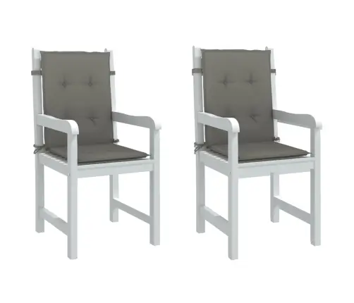 Dārza Krēslu Spilveni, 2 Gab., Tumši Pelēki, 100X50X4Cm, Audums Vidaxl