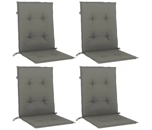 Dārza Krēslu Spilveni, 4 Gab., Tumši Pelēki, 100X50X4Cm, Audums Vidaxl