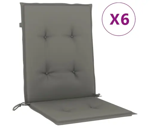 Dārza Krēslu Spilveni, 6 Gab., Tumši Pelēki, 100X50X4Cm, Audums Vidaxl