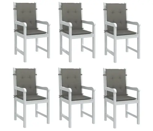 Dārza Krēslu Spilveni, 6 Gab., Tumši Pelēki, 100X50X4Cm, Audums Vidaxl