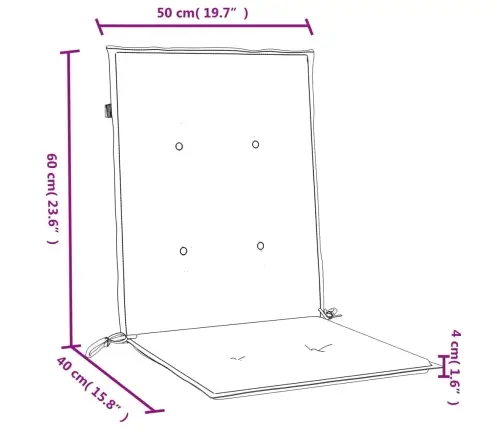 Madala Seljatoega Toolipadjad 2 Tk, Kreemjas 100X50X4cm Kangas