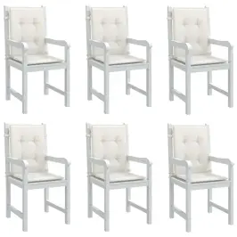 Dārza Krēslu Spilveni, 6 Gab., Krēmkrāsa, 100X50X4 Cm, Audums Vidaxl