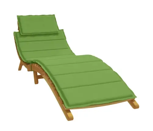 Sauļošanās Krēsla Matracis, 186X58X4 Cm, Audums, Zaļš Vidaxl