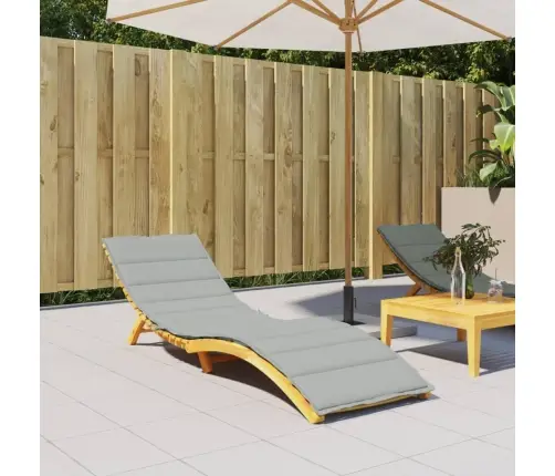 Sauļošanās Krēsla Matracis, 200X50X4 Cm, Audums, Gaiši Pelēks Vidaxl