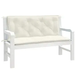 Dārza Sola Matrači, 2 Gab., 120X50X7 Cm, Audums, Krēmkrāsas Vidaxl