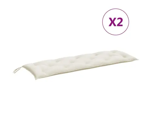 Dārza Sola Matrači, 2 Gab., 150X50X7 Cm, Audums, Krēmkrāsas Vidaxl