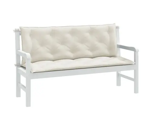 Dārza Sola Matrači, 2 Gab., 150X50X7 Cm, Audums, Krēmkrāsas Vidaxl