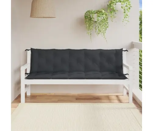 Dārza Sola Matrači, 2 Gab., 180X50X7 Cm, Audums, Antracītpelēks Vidaxl