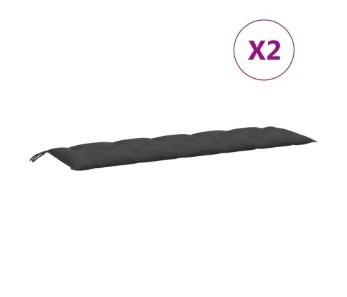 Dārza Sola Matrači, 2 Gab., 180X50X7 Cm, Audums, Antracītpelēks Vidaxl
