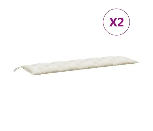 Dārza Sola Matrači, 2 Gab., 180X50X7 Cm, Audums, Krēmkrāsas Vidaxl