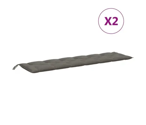 Dārza Sola Matrači, 2 Gab., Tumši Pelēks, 200X50X7 Cm, Audums Vidaxl