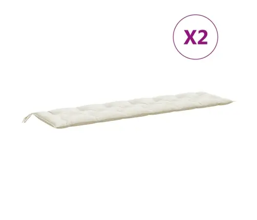Dārza Sola Matrači, 2 Gab., 200X50X7 Cm, Audums, Krēmkrāsas Vidaxl