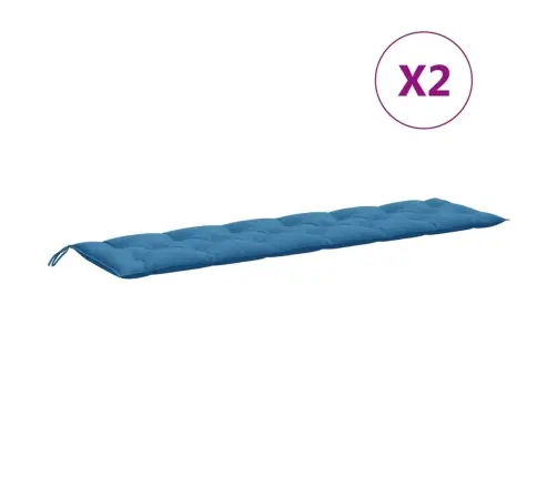 Dārza Sola Matrači, 2 Gab., 200X50X7 Cm, Audums, Zils Vidaxl