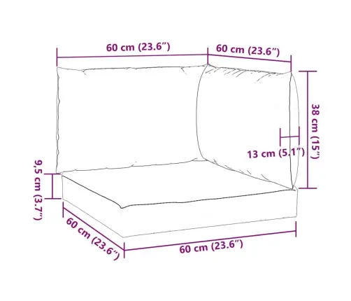 Palešu Spilveni, 3 Gab., Audums, Zils Vidaxl