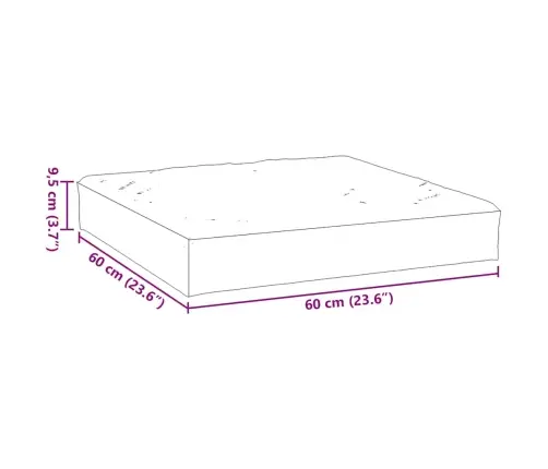 Palešu Matracis, 60X60X9,5 Cm, Antracītpelēks Audums Vidaxl