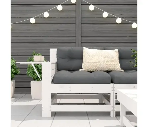 Sodo Sofos Dalis Su Šoniniu Staliuku, Balta, Pušis, Su Porankiu