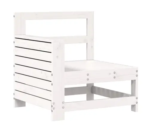 Sodo Sofos Dalis, Balta, 69X62X70,5cm Pušis, Su Porankiu