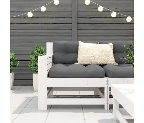 Sodo Sofos Dalis, Balta, 69X62X70,5cm Pušis, Su Porankiu