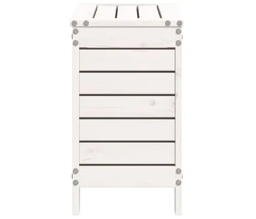 Dārza Kājsoliņš, Balts, 62X31,5X52 Cm, Priedes Masīvkoks Vidaxl