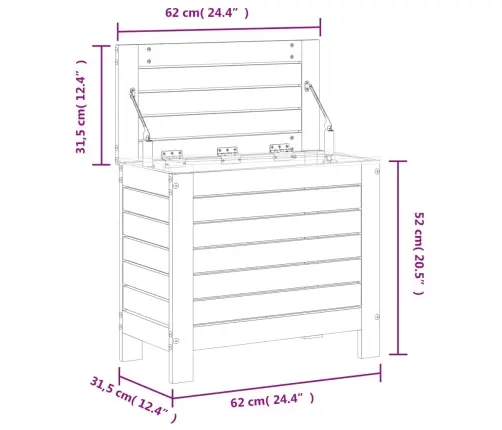 Dārza Kājsoliņš, Vaska Brūnas, 62X31,5X52 Cm, Priedes Koks Vidaxl