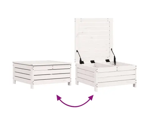 Dārza Kājsoliņš, Balts, 62X63,5X32 Cm, Priedes Masīvkoks Vidaxl