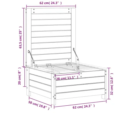 Dārza Kājsoliņš, Vaska Brūnas, 62X63,5X32 Cm, Priedes Koks Vidaxl